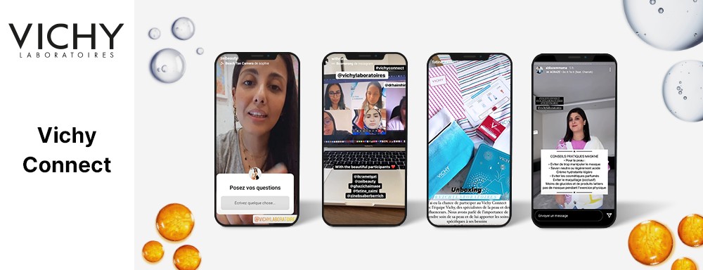 Activation digitale autour de la gamme solaire Vichy : contenu pédagogique, influence et recommandations.