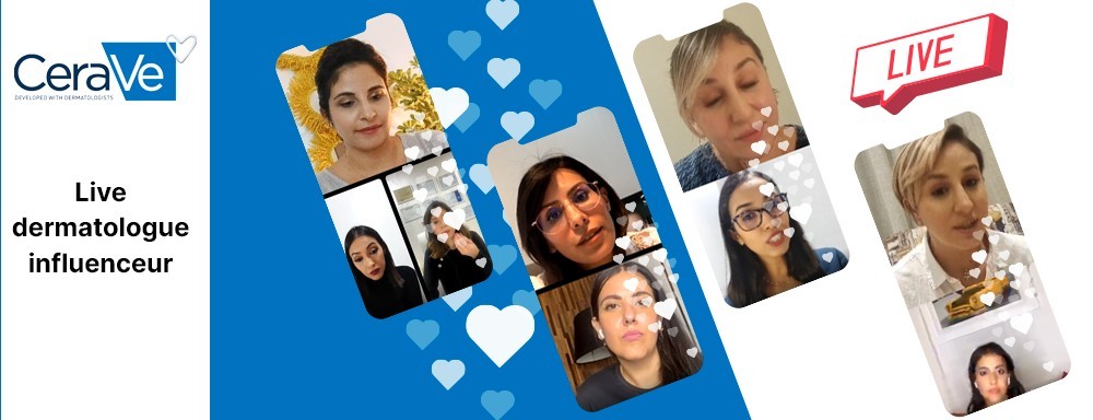 Dispositif de live streaming conçu par WB&C autour de CeraVe, avec format interactif, conseils experts et pédagogie.