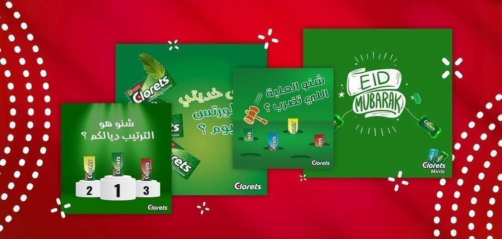 Contenu social média gamifié pour Clorets : défis, filtres et création UGC pour viraliser la marque.