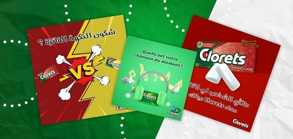 Contenu social média gamifié pour Clorets : défis, filtres et création UGC pour viraliser la marque.